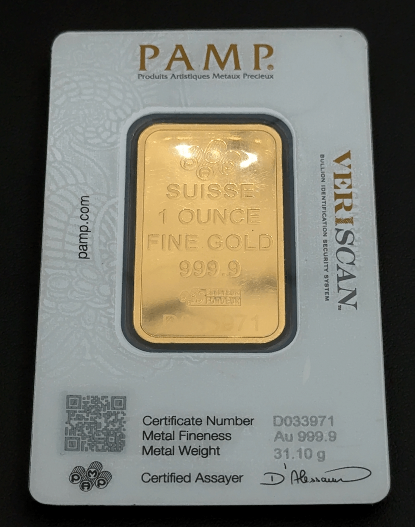 24CT Yellow Gold 1OZ Pamp Bar - 1OZ -