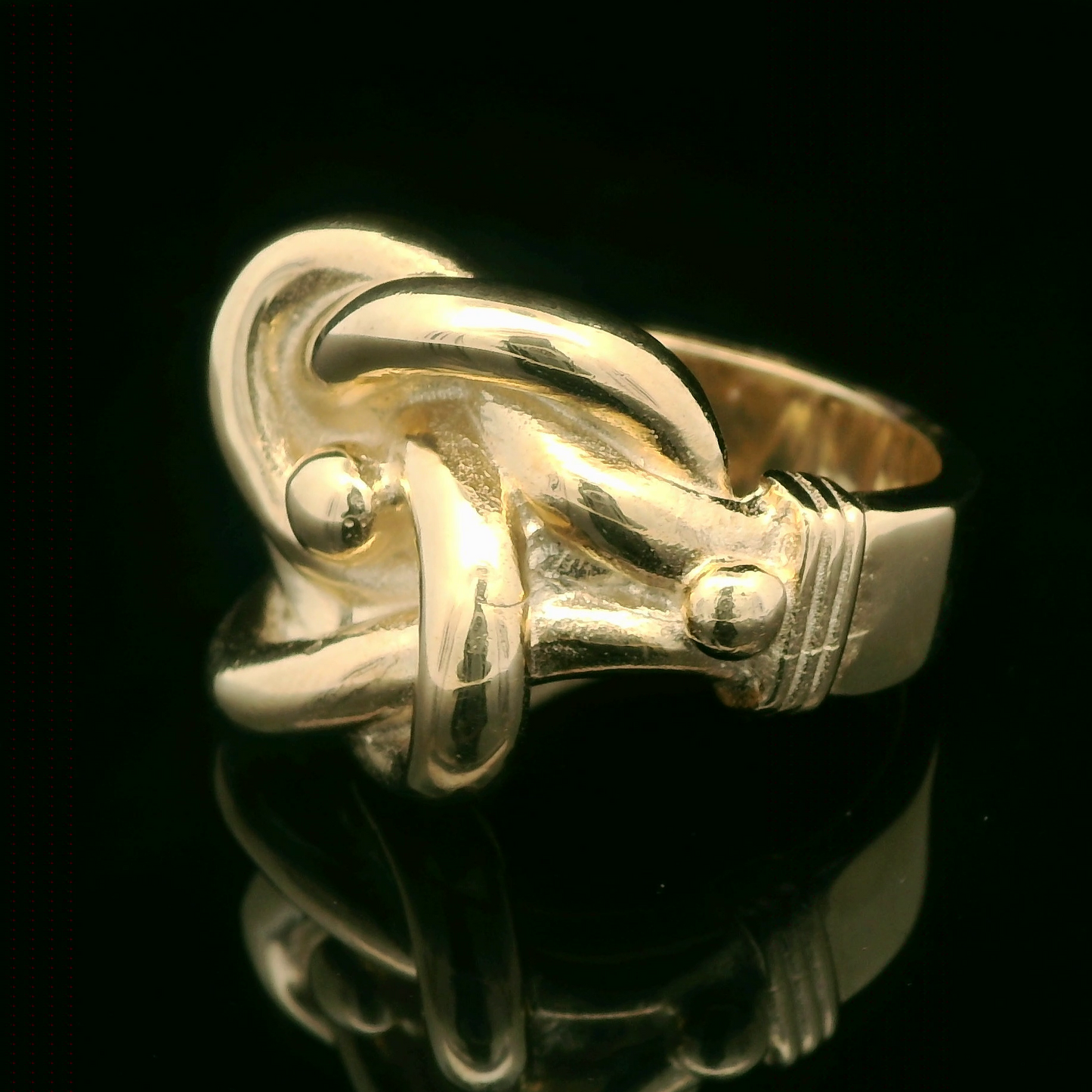 9CT Yellow Gold Lovers Knot RIng - Size X"- 27G