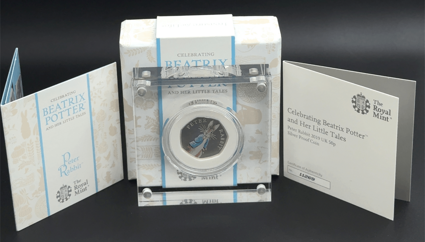 Sterling Silver Beatrix Potter, Flopsy Bunny Commerative Coin
