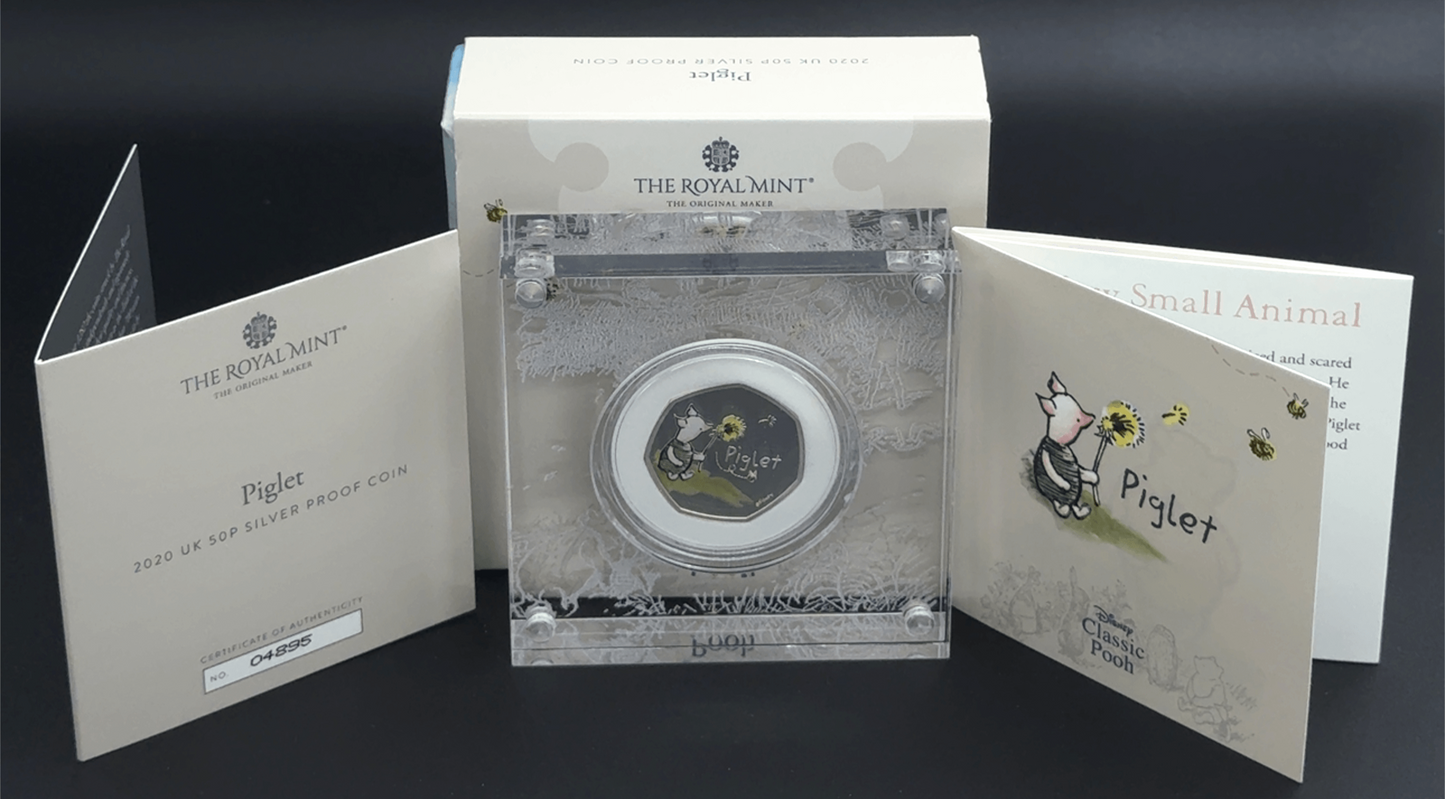 Sterling Silver Piglet Commerative 50p Coin
