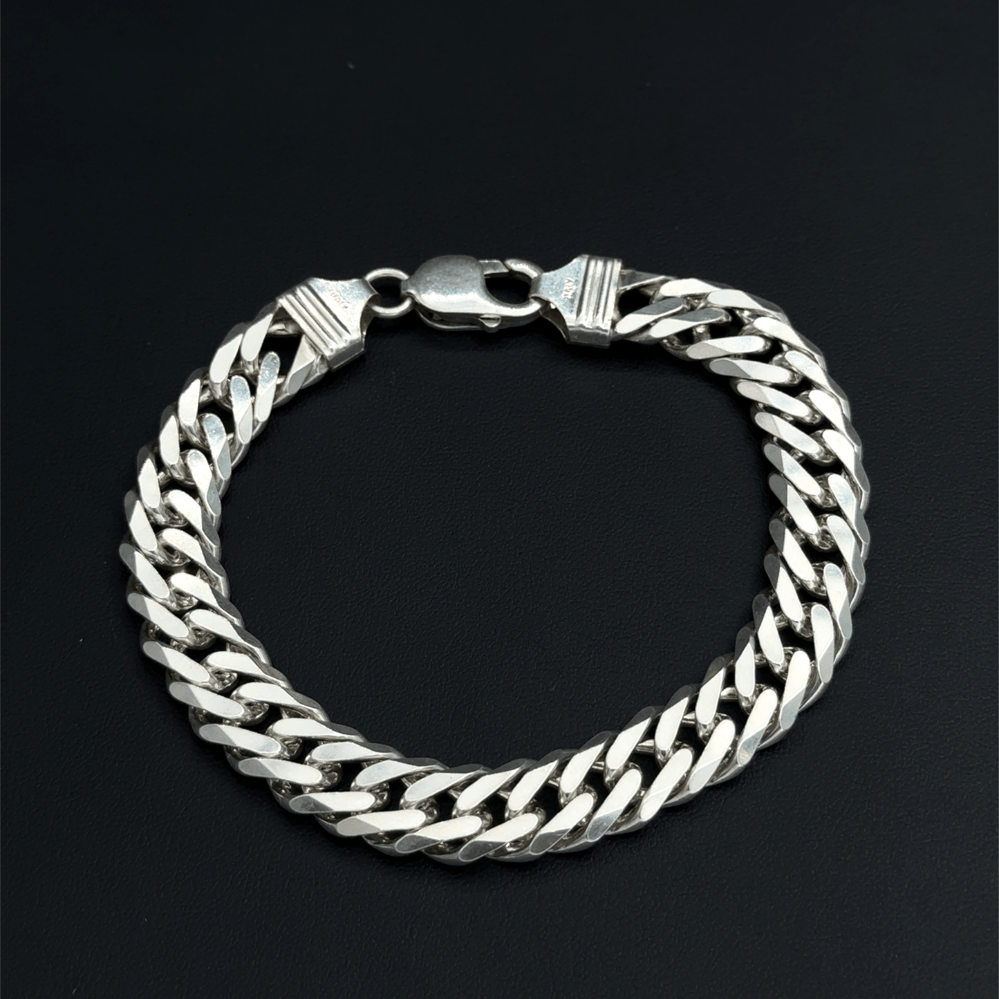 925 Sterling Double Link Curb Bracelet - 9"- 41.8g