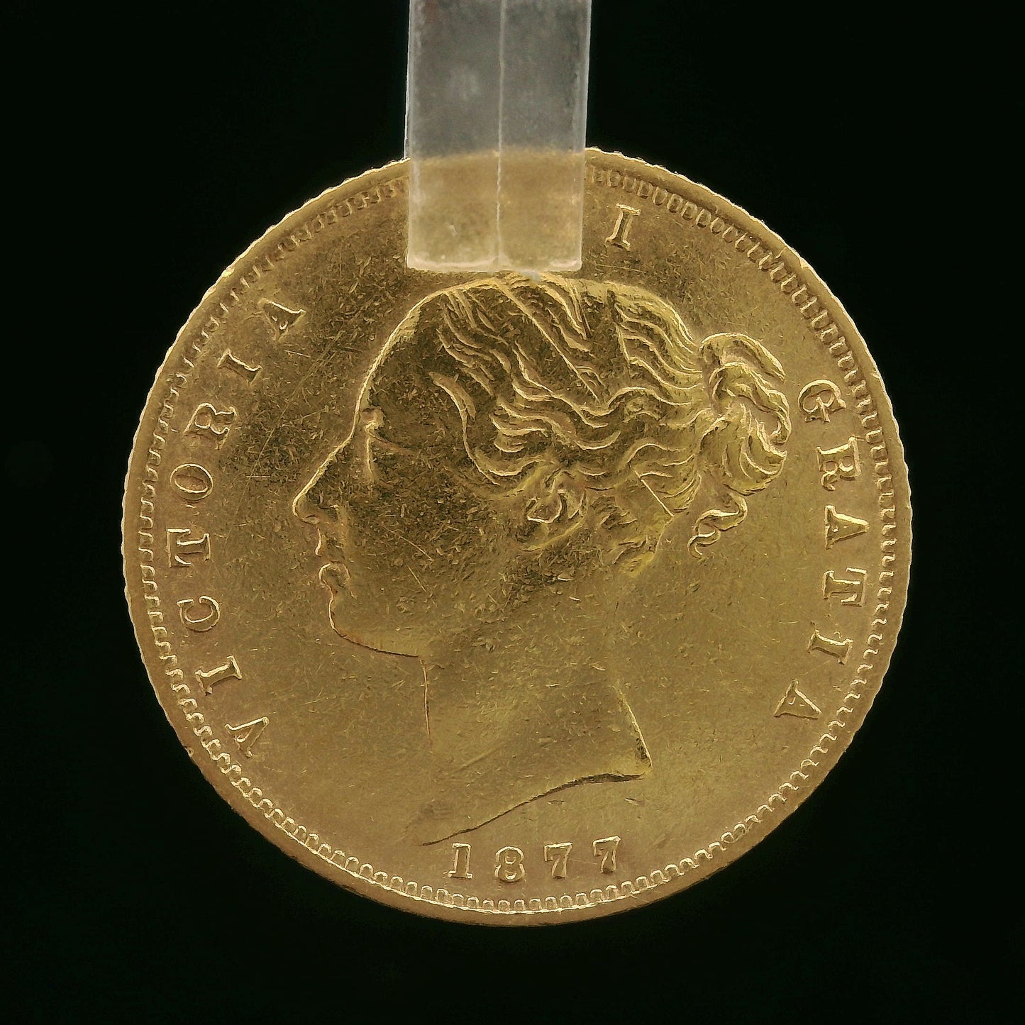 22CT 4G Gold Half Sovereign - 1877 -