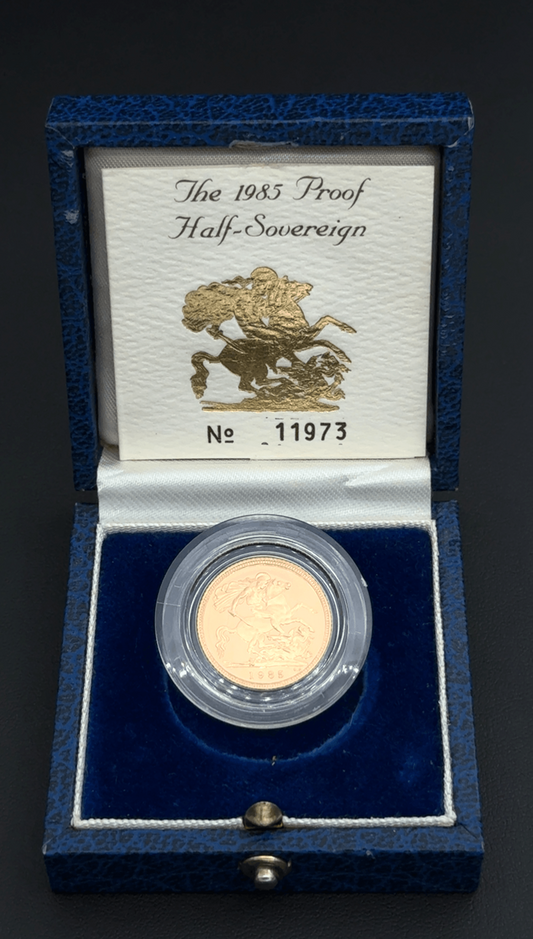 22CT Gold 1985 Half Sovereign - 4G - Proof -