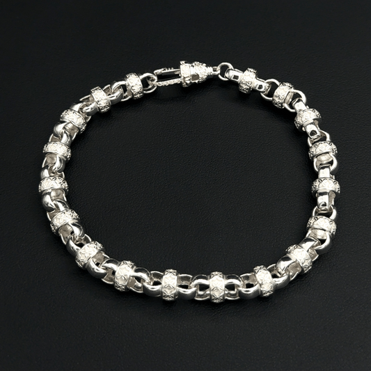 925 Sterling Double Link Bracelet  - 8.5"- 18.8G