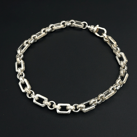 925 Sterling Silver Gypsy Link Bracelet  - 9.5"- 23G