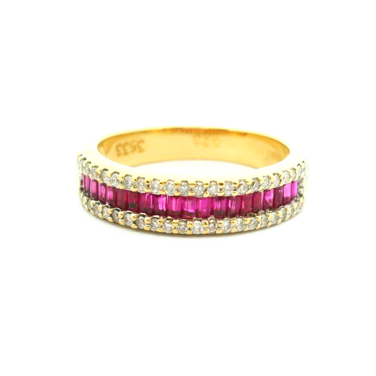 18ct Diamond & Ruby ring