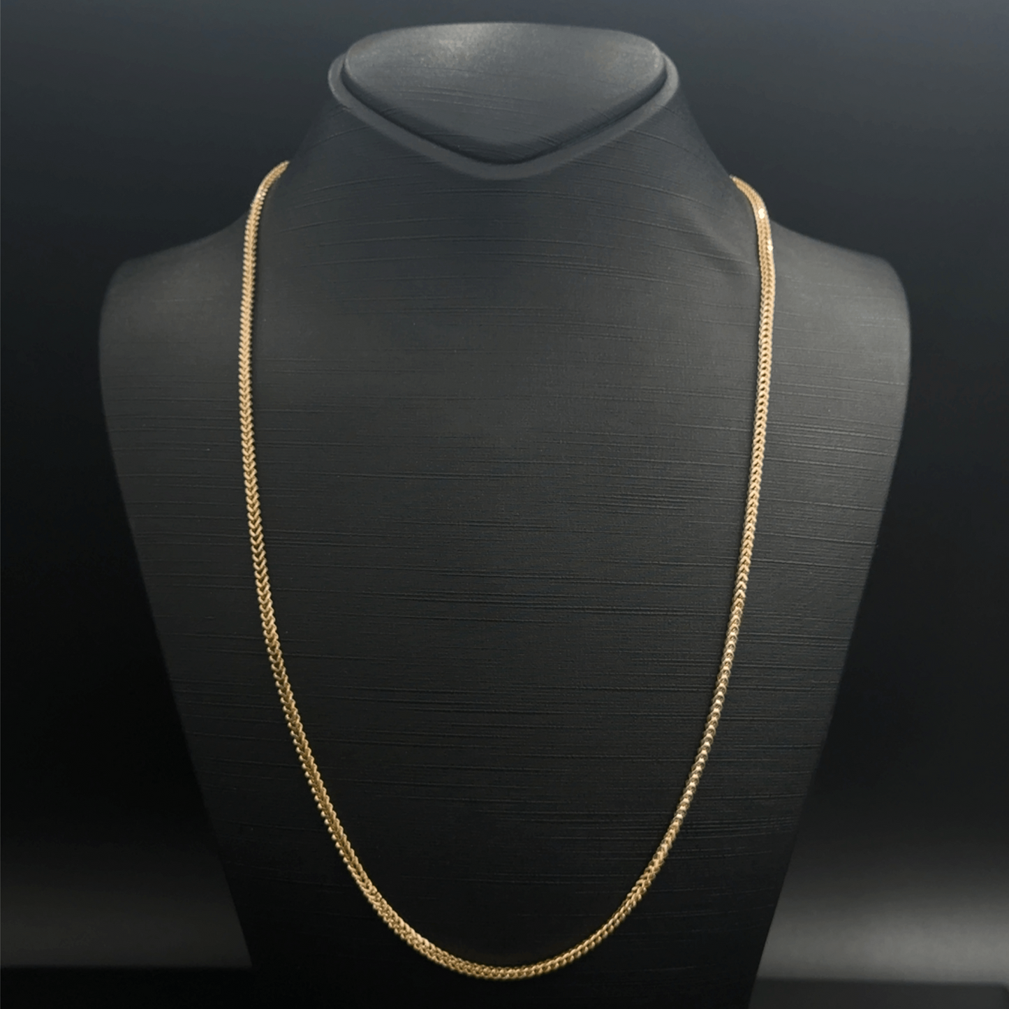 9CT Yellow Gold Preowned Thin Franco Chain - 24" - 13.6G -