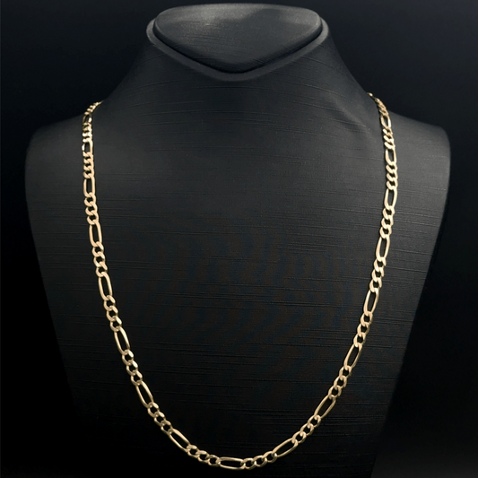 9CT Yellow Gold Preowned Figaro Chain - 24"- 20.8G -