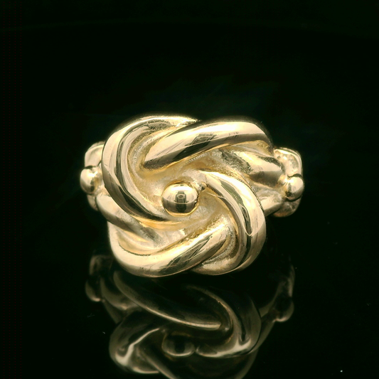 9CT Yellow Gold Lovers Knot RIng - Size X"- 27G