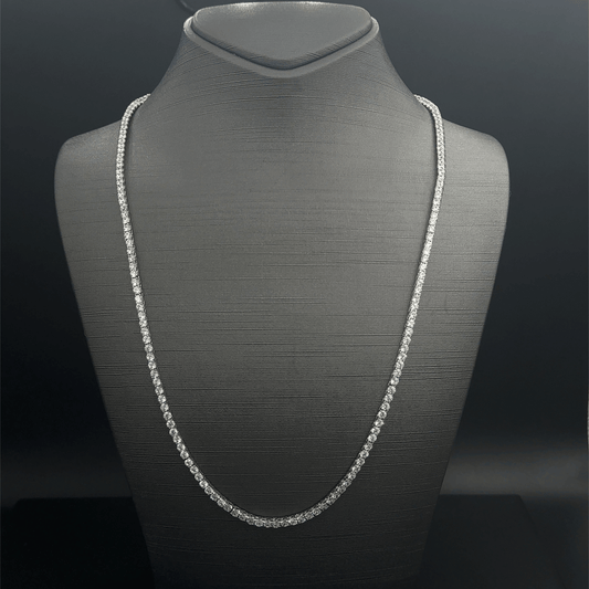 925 Sterling Silver CZ Necklace - 24"- 27.1G