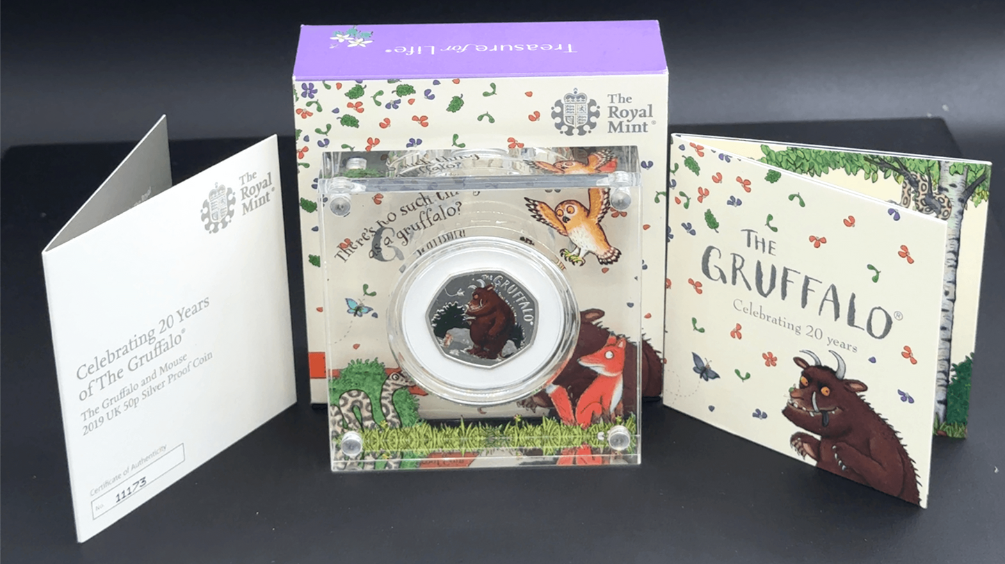 Sterling Silver Gruffalo and Mouse 50p Commerative Coin