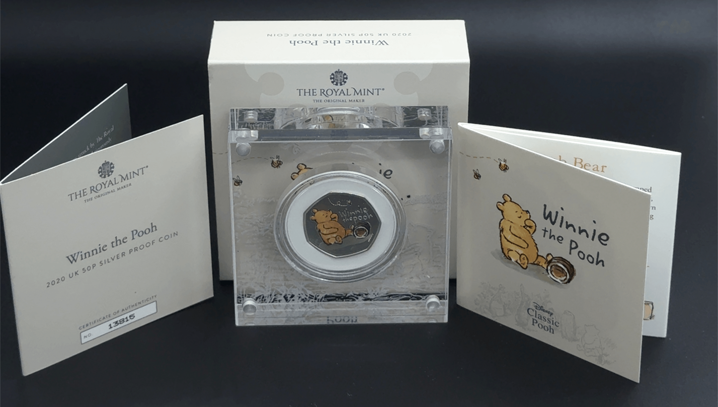 Sterling Silver Winnie the Pooh Commerative 50p Coin