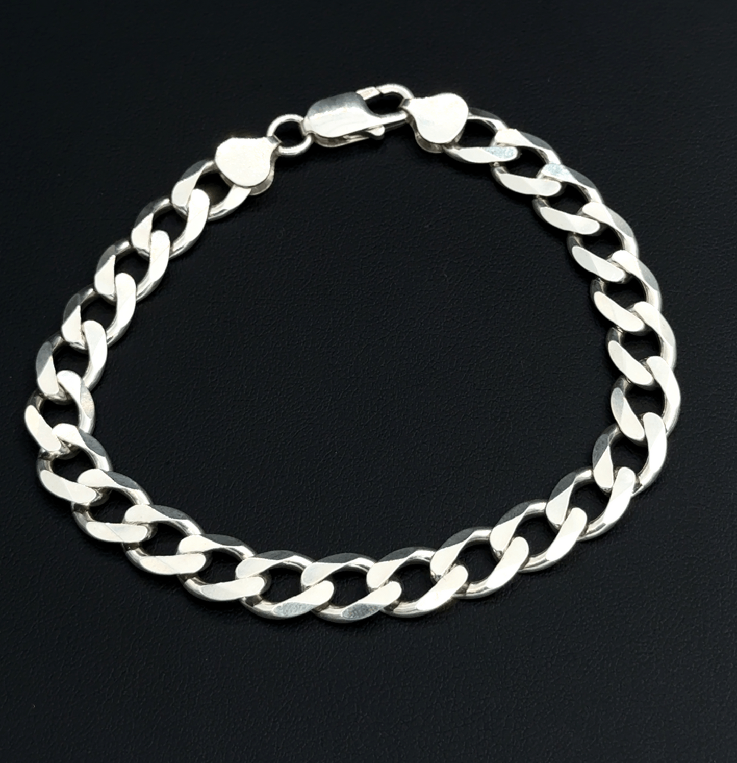 925 Sterling Curb Bracelet  - 8"- 18.9G