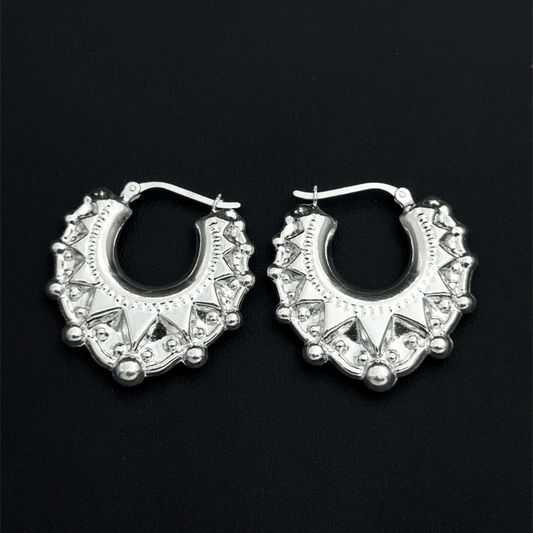 925 Sterling SIlver 6.1G Creole Earrings