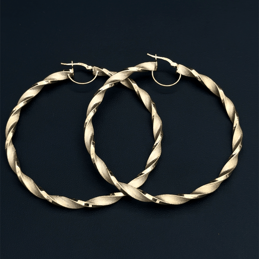 9CT Yellow Gold 5.3G Twisted Hoops