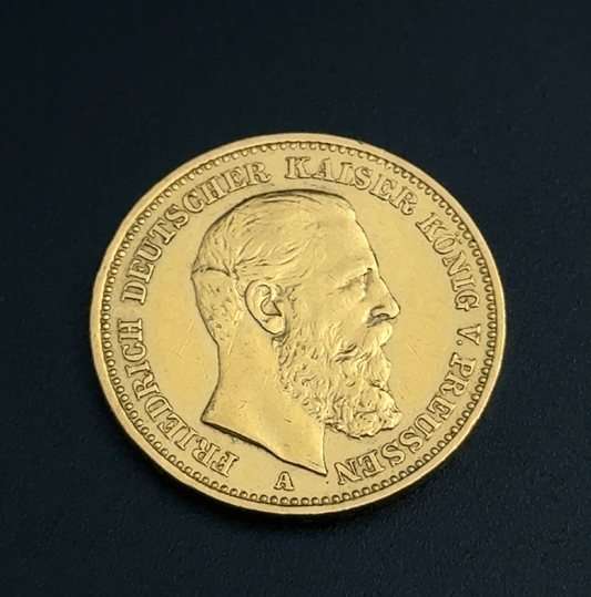 21.6CT German 20 Mark Gold Coin Friedrich III - 1888