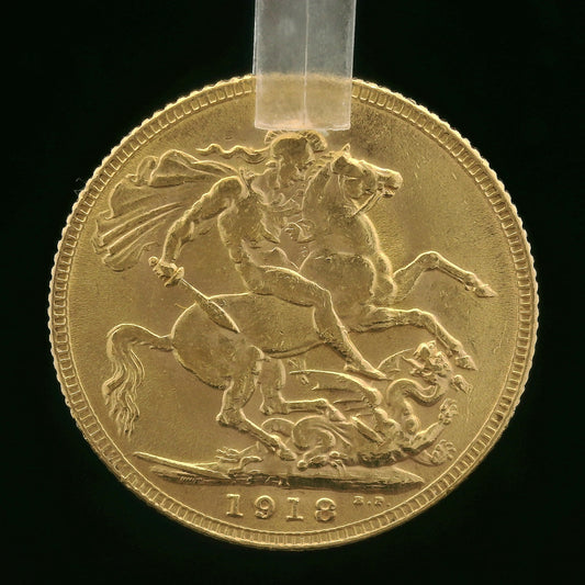 22CT 8G Gold Sovereign - 1918 - Bombay
