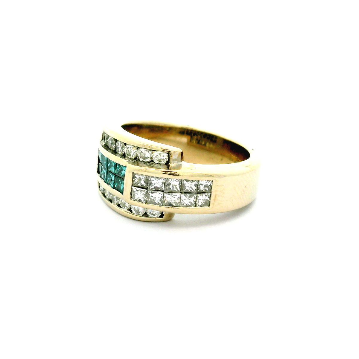 18ct Diamond White and Blue Crossover Ring