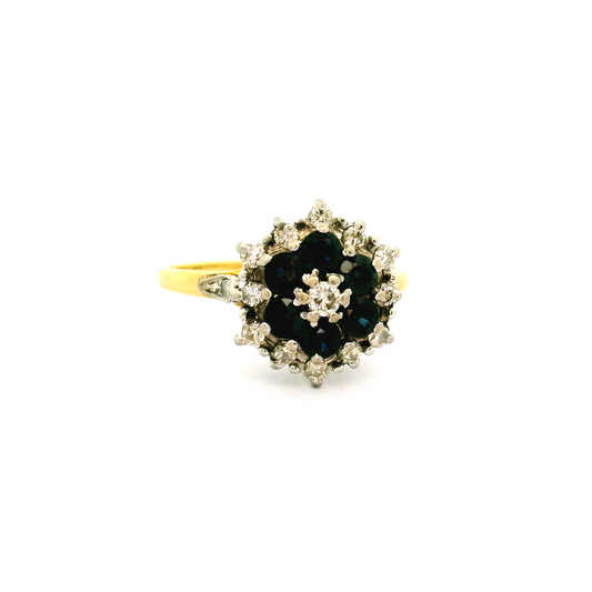 18ct Diamond & Sapphire Ring