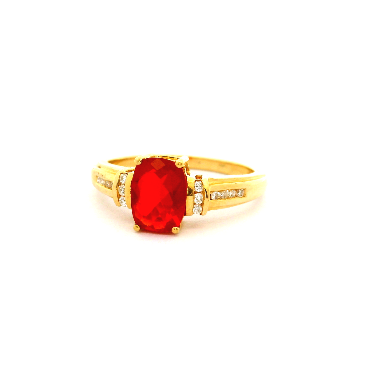 18ct Fire Opal & Diamond Ring