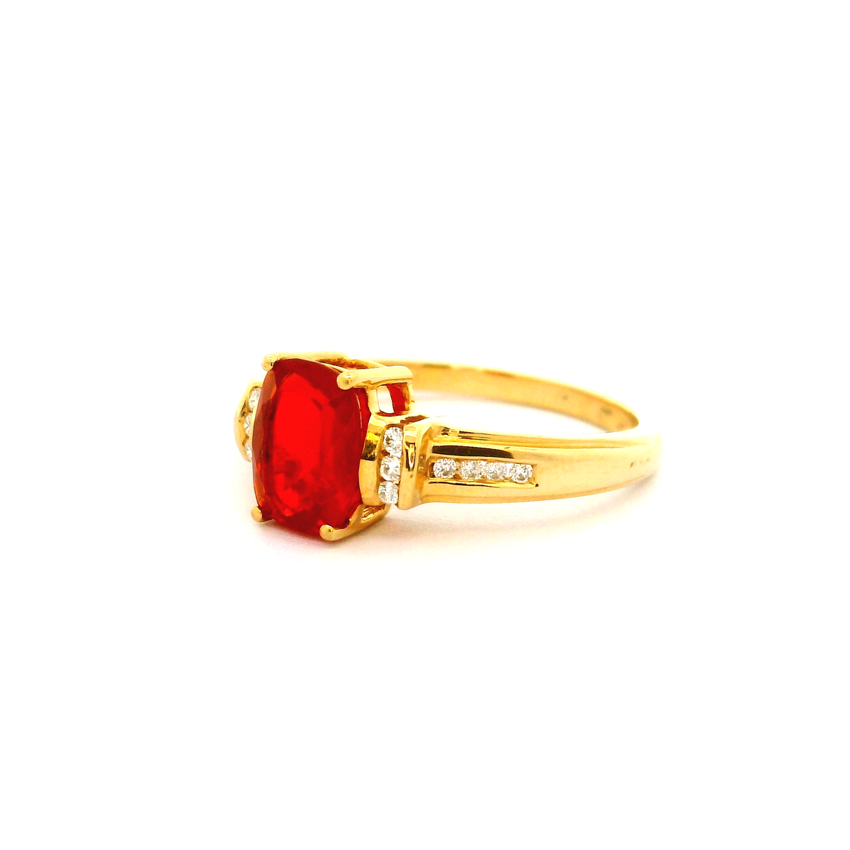 18ct Fire Opal & Diamond Ring