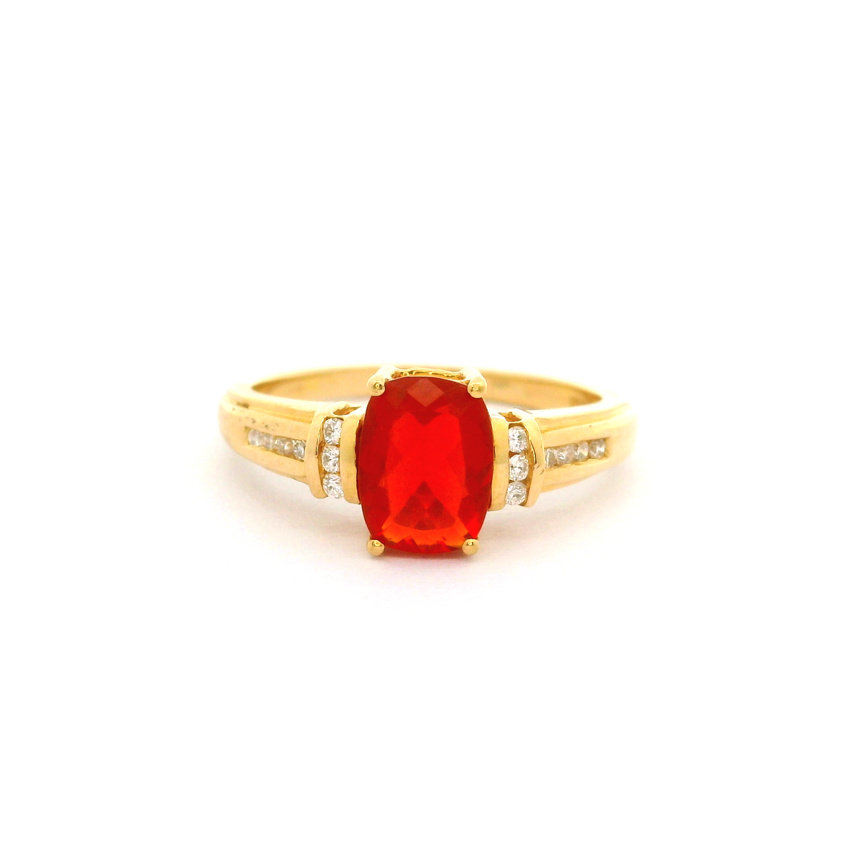 18ct Fire Opal & Diamond Ring