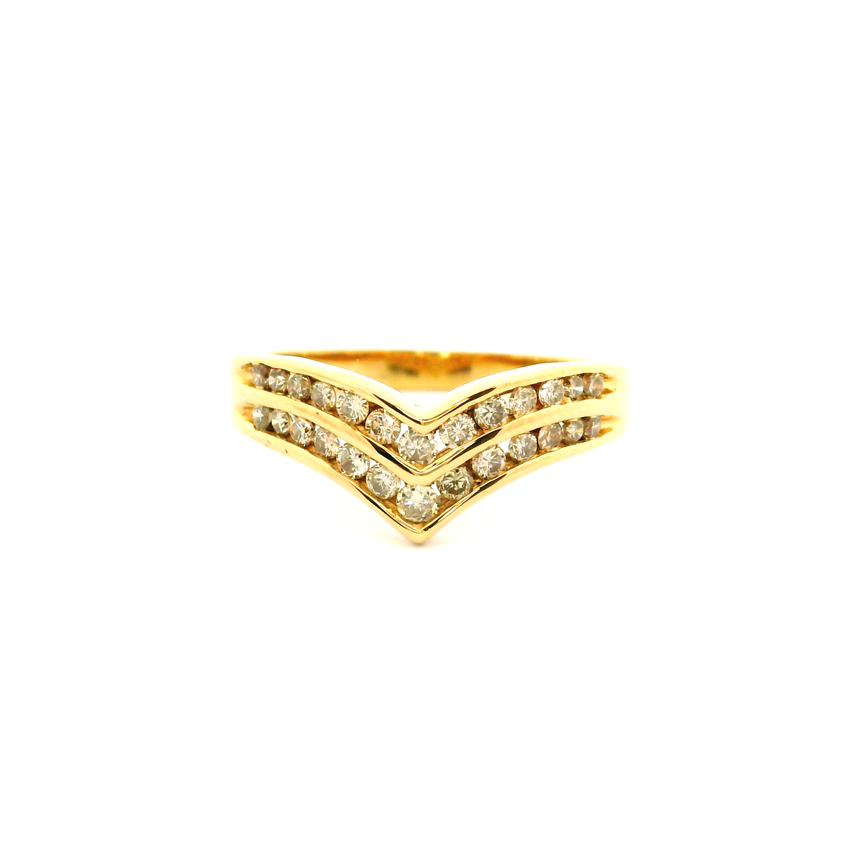 18ct Diamond Wishbone style Ring