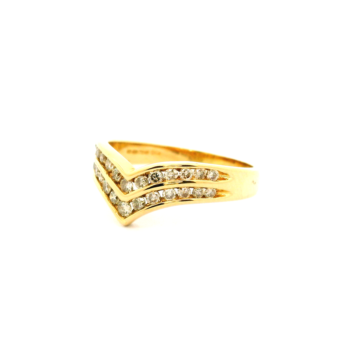 18ct Diamond Wishbone style Ring