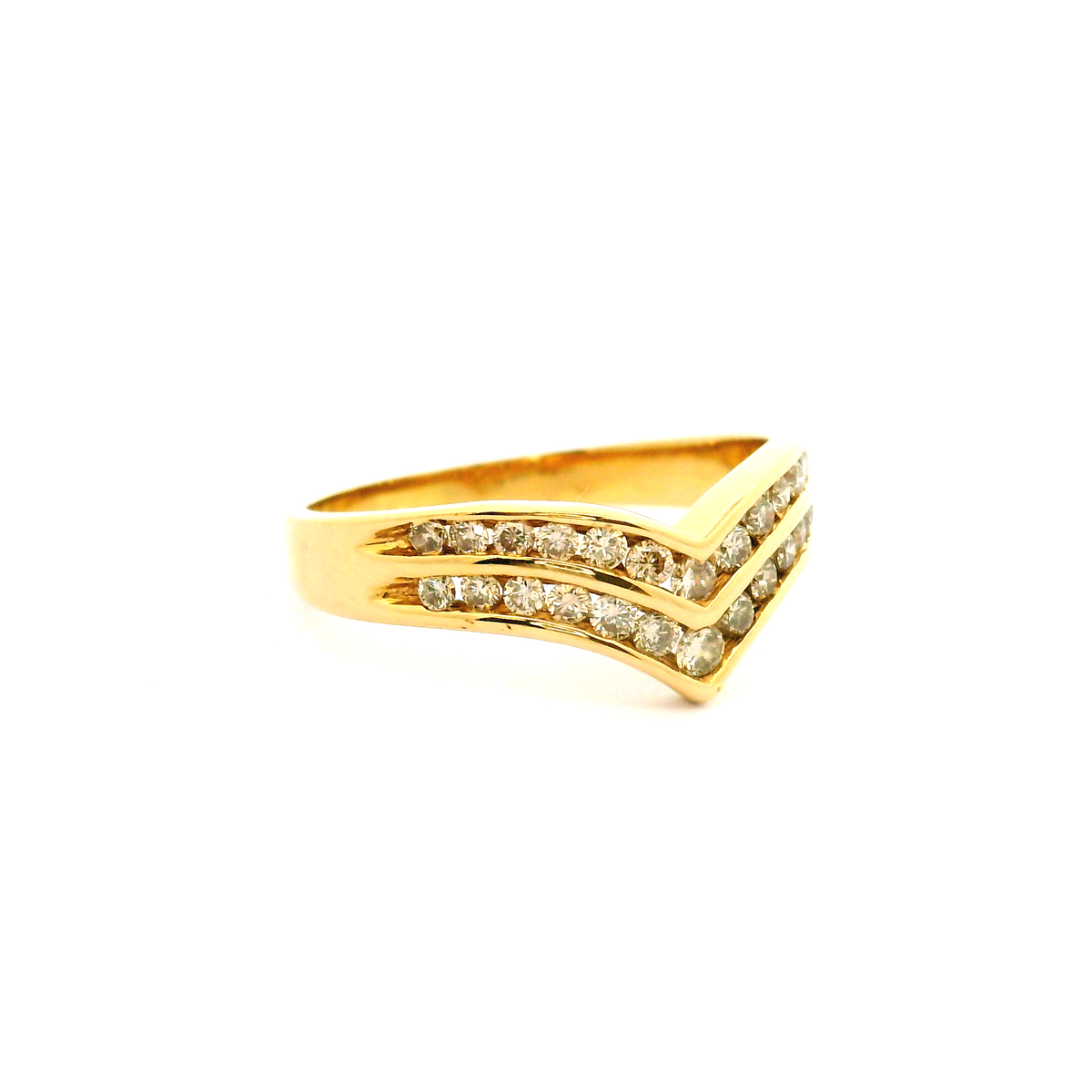 18ct Diamond Wishbone style Ring