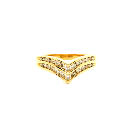 18ct Diamond Wishbone style Ring
